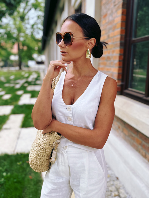 Linen Story Vest – Cream