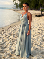 Sunset Breeze Dress – Soft Blue