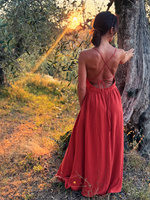 Sunset Breeze – Vibrant Orange Maxi Dress
