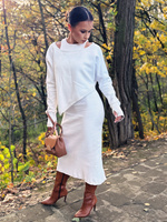 Asymmetric “Senti” Sweatshirt – Cream