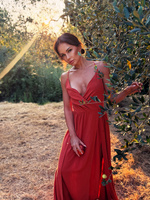 Sunset Breeze – Vibrant Orange Maxi Dress