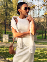 Asymetryczna bluza Senti - śmietankowa