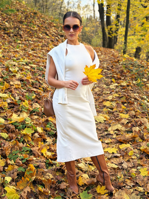 Asymetryczna bluza Senti - śmietankowa