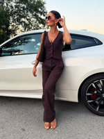 Linen Story Trousers – Chocolate