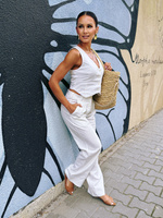 Linen Story Vest – Cream