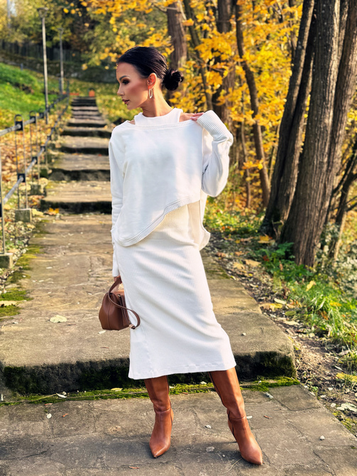 Asymetryczna bluza Senti - śmietankowa