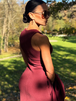 Ribbed Senti Dress – Burgundy