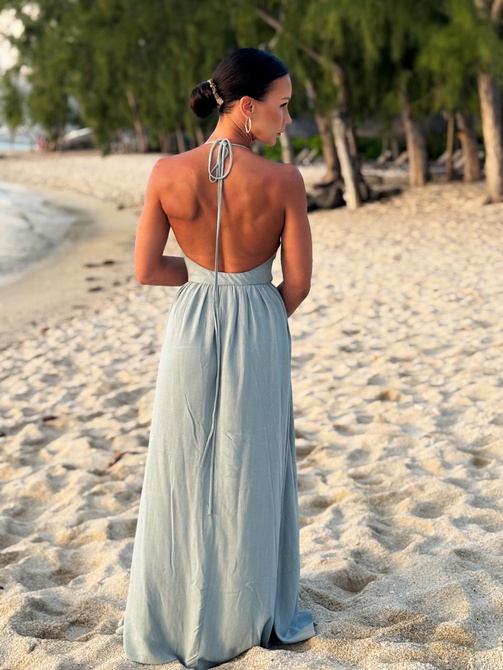 Sunset Breeze Dress – Soft Blue