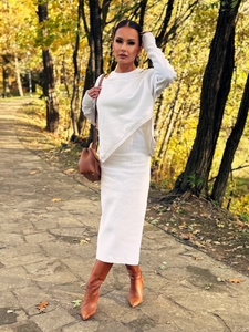 Asymetryczna bluza Senti - śmietankowa