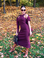 Ribbed Senti Dress – Burgundy