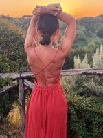 Sunset Breeze – Vibrant Orange Maxi Dress