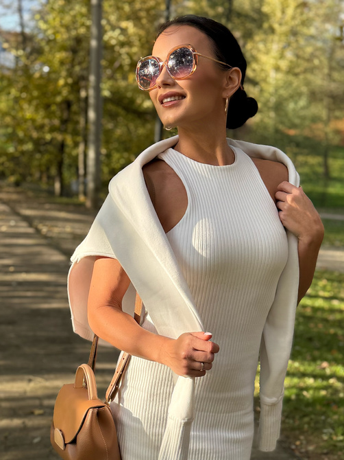 Ribbed Senti Dress – Cream