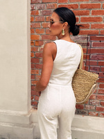 Linen Story Vest – Cream